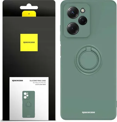 Zdjęcie produktu dla Silikonowe etui SPACECASE Silicone Ring Case do Poco X5 Pro 5G Zielony