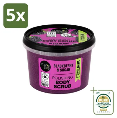 Produktbild von 5 x  Organic Shop Body Scrub Brombeere - 250 ml - Vorratspackung - 5 Stücke