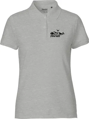 Produktbild von Huuraa Damen Polo Shirt Amrum Strandmotiv XXL Sport Grey Bio Baumwolle Fairtrade Poloshirt Geschenkidee