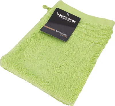 Produktbild von Traumschloss Frottier-Line Premium Waschhandschuh 16 x 21 cm grün 100% ägäische Baumwolle mit 600g/m²