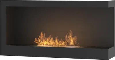 Image de Corner 900 Right Cheminée Au Bioéthanol Encastrable Simplefire Avec Verre