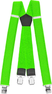 Produktbild von Fabio Farini - 1 Stück 4cm Breites X-Design verstellbar mit extra starken Clipverschluss, Neongrün