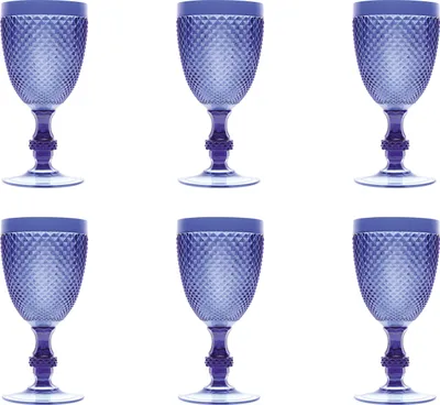 Produktbild von Excelsa Set Von 6 Gläser Diamond Plastik 8,5X8,5X18 Cm Blau