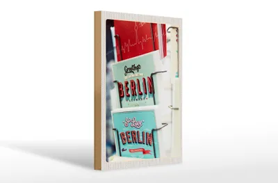 Produktbild von Holzschild Reise 20x30cm Berlin Deutschland Postkarte