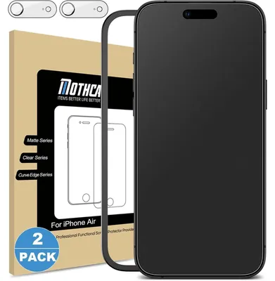 Produktbild von Displayschutzfolie für iPhone Air 6,6 Zoll, matt, entspiegelt, Anti-Fingerabdruck, 9H Panzerglas, Kameraschutz, 2+2 Stück