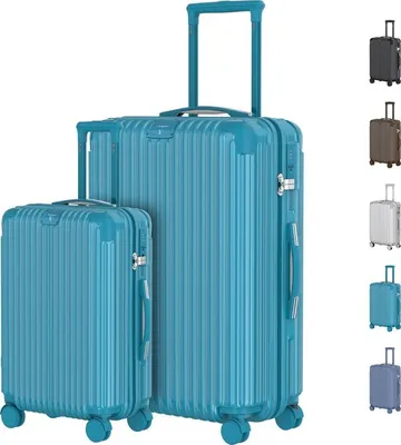 Image de Voyagoux® - Ensemble de voyage S/L - Valises - 2 pièces - Valise de voyage à roulettes - Bleu clair - Serrure TSA