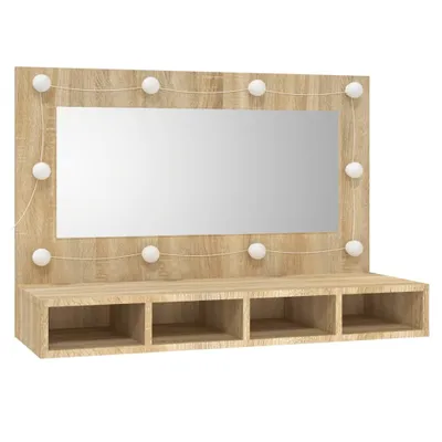 Obrázok produktu pre Zrkadlová skrinka s LED dub sonoma 90x31,5x62 cm