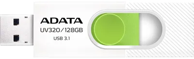 Produktbild von ADATA UV320, 128 GB, USB Typ-A, 3.2 Gen 1 (3.1 Gen 1), Dia, 7,9 g, Grün, Weiß