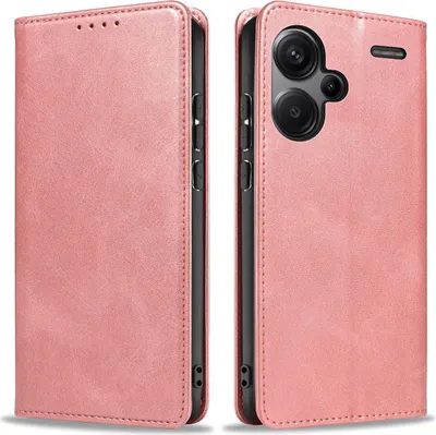 Produktbild von Handyhülle für Xiaomi Redmi Note 13 Pro+ 5G Kunstleder Flip Cover Hülle Handytasche Case Kartenfach Farbe: Rosa