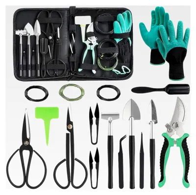 Produktbild von Bonsai Werkzeugset, 23-teiliges Gartengeräte Set für die Bonsai-Pflege