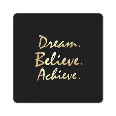 Produktbild von MuchoWow® Mauspad Mousepad Zitat - Traum - Schwarz - Gold 20x20 cm - Mousepads - Maus Mat - Pad - Mausunterlage - Desk Mat - Bureauartikeln
