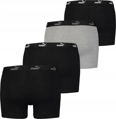 Produktbild von Puma Herren Boxershorts 4 Pack Unterhosen Unterwäsche Short Trunks Schwarz Gr.L