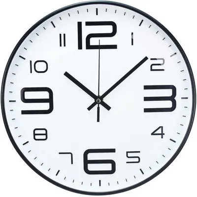 Image de Horloge murale moderne silencieuse, 30 cm, blanche