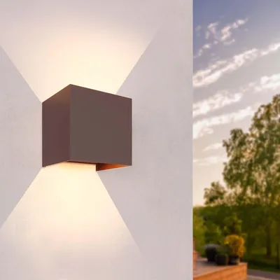 Produktbild von Ledvion LED Außenwandleuchte Zweiseitig 3W Warmweiß IP54 Dimmbar Rost