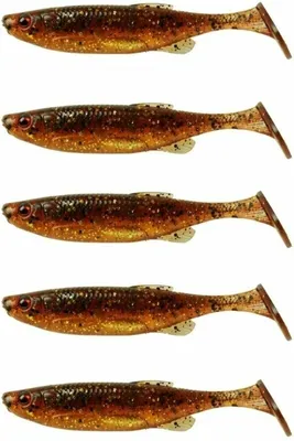 Produktbild von Savage Gear Fat Minnow T-Tail 5 pcs Motoroil UV 9 cm 7 g Gummiköder