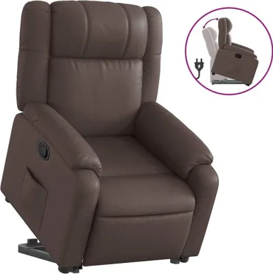 Image de vidaXL Fauteuil relax avec releveur Marron Similicuir