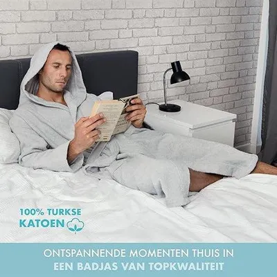 Produktbild von Famanu Bademantel 100% Baumwolle - Weich und Kuschelig