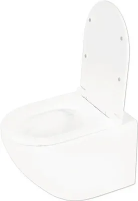 Produktbild von Differnz Wand-WC Set WC Tiefspüler ohne Spülrand weiß matt mit WC-Sitz 38.500.06