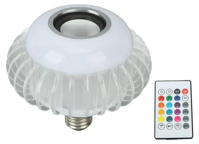 Image de Ampoule LED intelligente, haut-parleur Bluetooth sans fil, douille E26/E27, changement de couleur RGB avec télécommande à 24 boutons