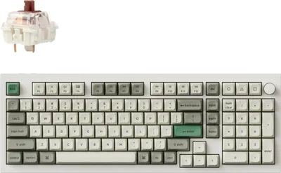 Produktbild von Keychron Q5 Max QMK/VIA Kabellose Mechanische Tastatur, QWERTY US, Knob, Shell White, Gateron Jupiter Brown Q5M-P3