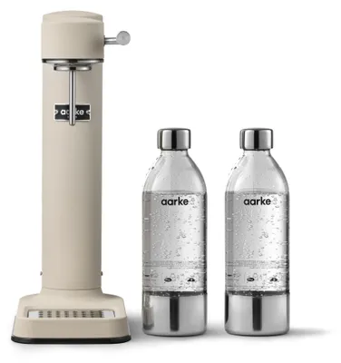 Produktbild von Aarke Carbonator 3 Wassersprudler aus Edelstahl im modernen Sand Finish