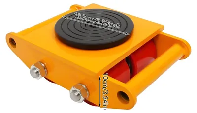 Produktbild von Schwerlastmaschinenbewegungsdolly, 360° Schwenkbar, Maximalbelastung 6t, GELB