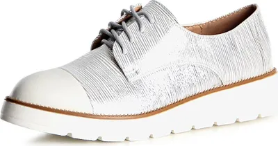 Produktbild von topschuhe24 1081 Damen Halbschuhe Schnürer Derby Schnürschuhe, Farbe:Silber, Größe:36 EU