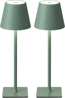 Produktbild von Visdanfo Kabellose Tischlampe, tragbare LED-Schreibtischlampe (2 pack) 4000 mAh, 3 Farben Grün