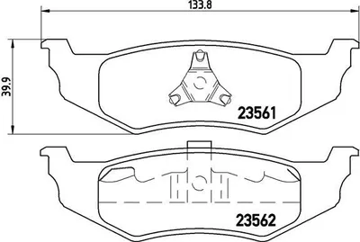 Produktbild von Brembo Bremsbelagsatz, Scheibenbremse Hinterachse P 11 010