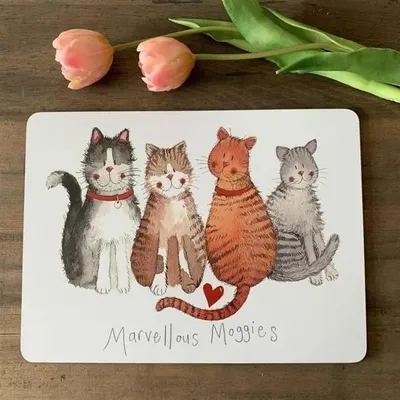 Image de Sous-assiette MT06 4 chats - Alex Clark
