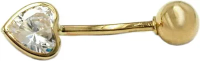 Produktbild von Goldpiercing Piercing aus echtem 585 Gold Gelbgold Herz aus Zirkonia Damen