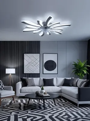 Produktbild von Deckenventilator - 78 cm - Schwarz - Metall und Acryl - mit Fernbedienung