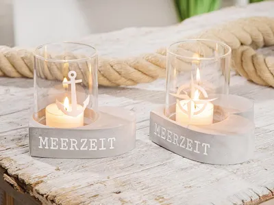 Produktbild von Gilde Zement Windlicht Herz Meerzeit 33020