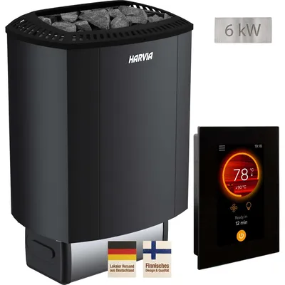 Produktbild von Harvia Sound M60E Black 6 kW Saunaofen & Fenix FX110 WiFi Steuerung - Smart Upgrade-Set