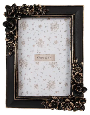 Produktbild von Clayre & Eef Bilderrahmen 10x15 cm Schwarz Kunststoff