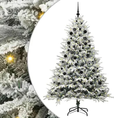 Produktbild von vidaXL Künstlicher vorbeleuchteter Weihnachtsbaum mit Kugelset Grün