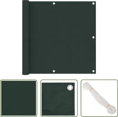 Produktbild von The Living Store Balkon-Sichtschutz Dunkelgrün 90x600 cm Oxford-Gewebe