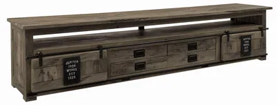 Immagine prodotto di MASSIVMOEBEL24 | mobile TV in legno di Mango 260x50x60 grigio scuro laccato RAILWAY