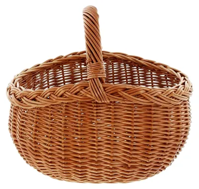 Produktbild von Einkaufskorb mit Zopfrand aus Weide, natur