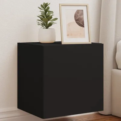 Produktbild von TV-Wandschrank mit LED-Leuchten Schwarz 40,5x35x40 cm , Kommoden 2024 Neu