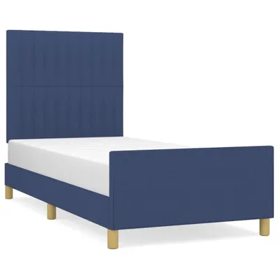 Produktbild von vidaXL Bettgestell ohne Matratze Blau 90x200 cm Stoff