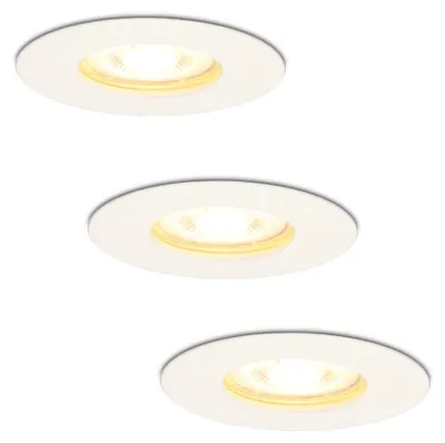 Produktbild von hoftronic LED Einbaustrahler 3er Set 4W 345lm 2700K GU10 Dimmbar IP65 Weiß