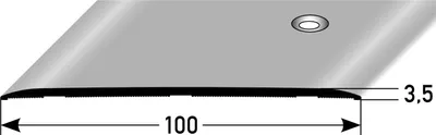 Produktbild von PROVISTON Übergangsprofil 3.5 x 100 x 2700 mm Übergangsleiste Aluminium Moderne Übergangsschiene Farbe Silber Seitlich Gebohrt