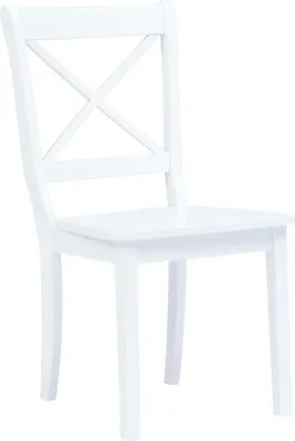 Immagine prodotto di vidaXL Sedie da pranzo 4 pz. Legno massiccio bianco in legno di gomma