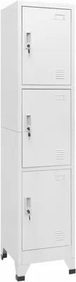 Productafbeelding van Kluisjeskast, afsluitbaar, kast met 3 vakken, opslagkast, opbergkast, 38x45x180 cm, stalen kluisjeskast, metalen kast, kast met vakken, kluisjes, garderobekast