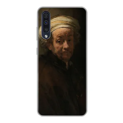 Produktbild von MuchoWow® Handyhülle Schutzhülle Hülle für Samsung Galaxy A30s Selbstbildnis als Apostel Paulus - Gemälde von Rembrandt van Rijn Silikon Softcase Handy Hülle - Karteninhaber
