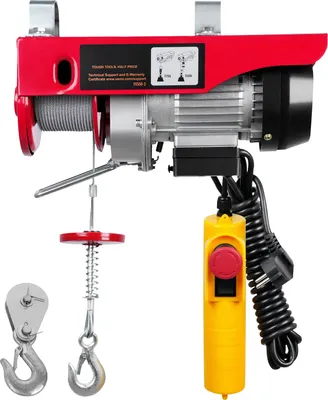 Produktbild von SucceBuy Elektrische Hebezeug 550 lbs Kapazität 510W 220V Stahldraht Winde 14ft Fernbedienung 40ft Hubhöhe Kupfer Motor für Garage Lagerhaus Fabrik