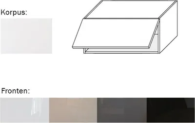 Produktbild von Hängeschrank (EST-WEF/80) 80cm Klapptür perlweiß matt Acryl Frontfarbe wählbar
