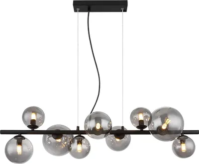 Produktbild von LED Hängeleuchte, Glas Kugel Spots, schwarz, L 86 cm