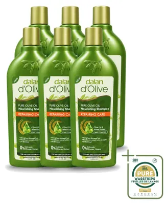 Zdjęcie produktu dla 6 x Szampon Dalan d'Olive do włosów suchych i zniszczonych, regenerujący, 400 ml - zestaw ekonomiczny - 6 sztuk